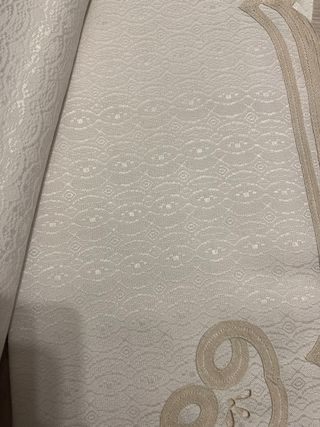 12 Tovaglioli Ricamati Stoffa Beige Bianco