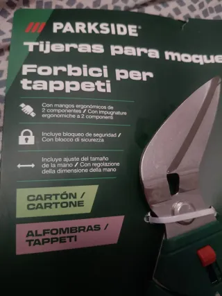 Tijeras Parkside para moqueta, cartón y alfombras