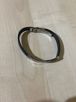 Bracciale Akyra Gioielli Acciaio e Caucciù Nero