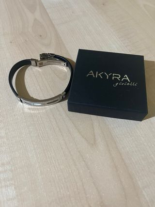 Bracciale Akyra Gioielli Acciaio e Caucciù Nero