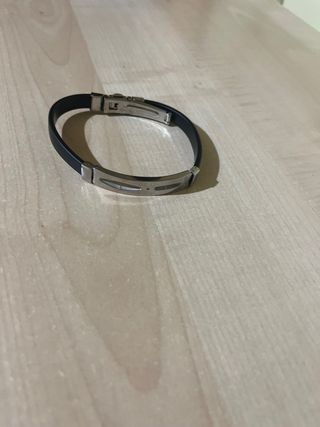 Bracciale Akyra Gioielli Acciaio e Caucciù Nero