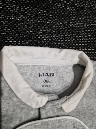 Pijama terciopelo gris Kiabi 0m gemelos