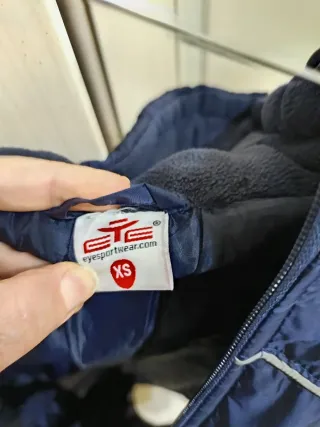 Giubbino blu con cappuccio xs bambino