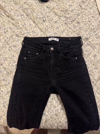 Pull&Bear Push Up Jeans Negro Talla XS/34