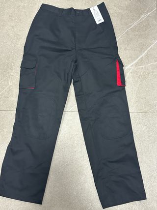 Pantalón de trabajo hombre negro/rojo