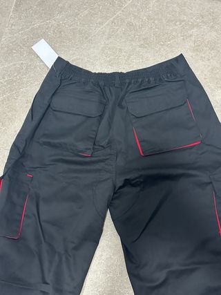 Pantalón de trabajo hombre negro/rojo
