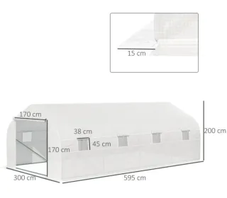 Invernadero Blanco 300x595x200 cm