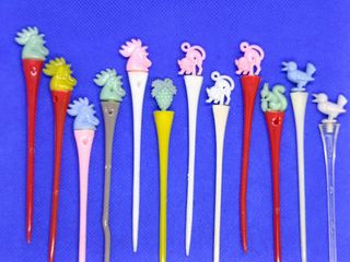 Pack 12 palitos plásticos mixers coleção animais