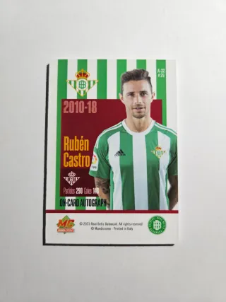 Rubén Castro autógrafo on card paralelo /25 Betis