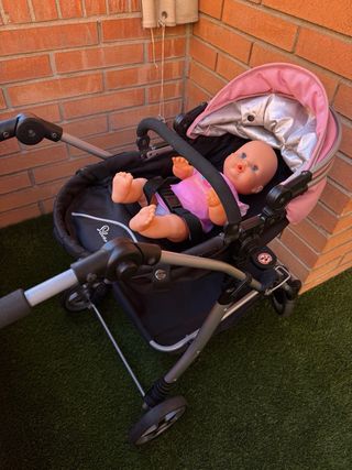 Carrito de muñecas rosa Silver Cross 4 en 1