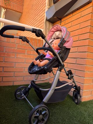 Carrito de muñecas rosa Silver Cross 4 en 1