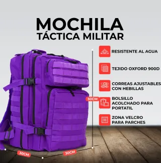 Mochila Táctica Militar CrossFit Morada Portacasco