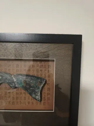 3 Cuadros Decorativos Arma Antigua y Caligrafía