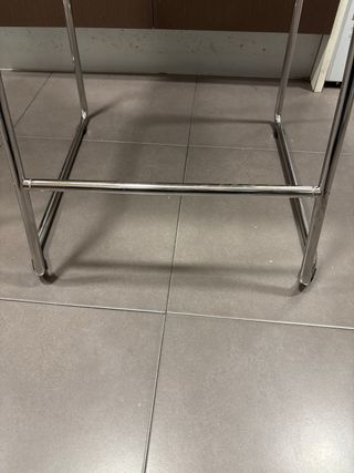 Taburete Alto Blanco y Plateado