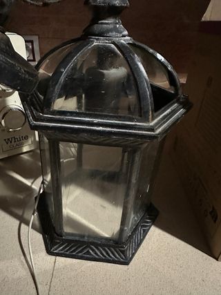 Lámpara de techo colgante de metal y cristal