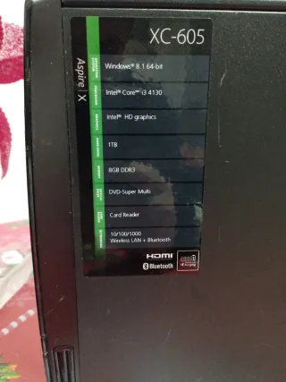 Acer Aspire XC-605 Intel Core i3 8GB RAM 1TB