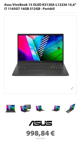 Portátil Asus VivoBook 15 Negro  PRECIO NEGOCIABLE