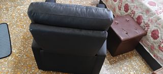 Poltrona relax reclinabile similpelle nera