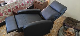 Poltrona relax reclinabile similpelle nera