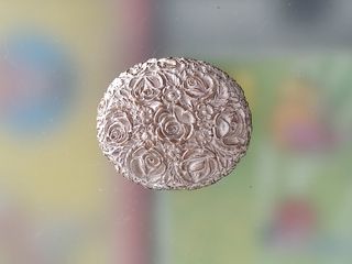 Antigo guarda joias em marfinite circular e tampa