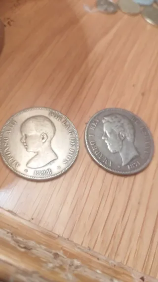 Moneda 5 pesetas plata 1871 Amadeo I y muchas más