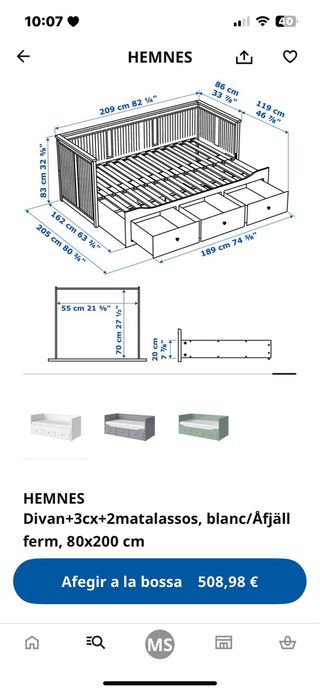 Cama ikea Hemnes Divan