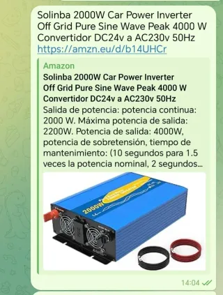 Inversor Onda Pura Solinba 2000W DC24V