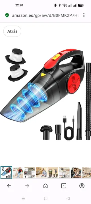 Aspirador de mano negro