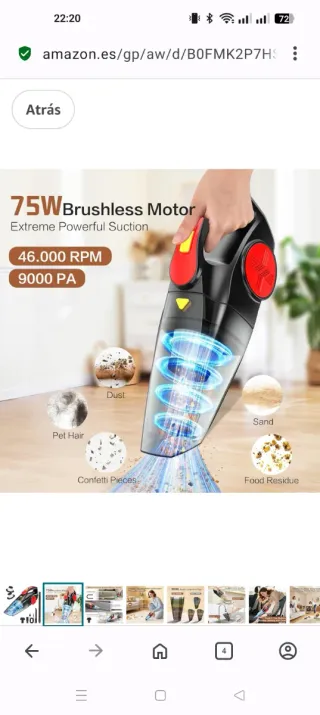 Aspirador de mano negro