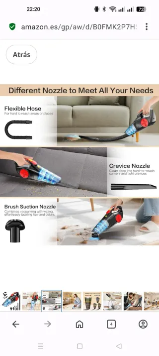 Aspirador de mano negro