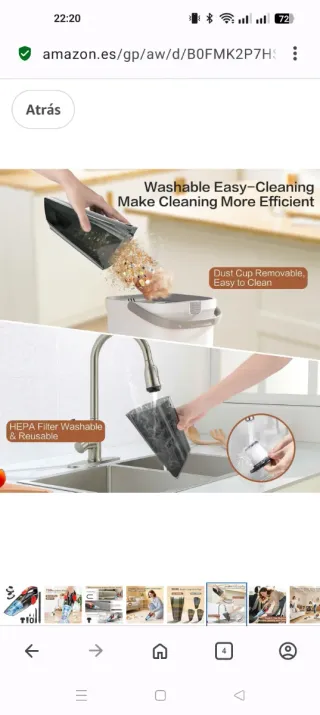 Aspirador de mano negro