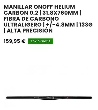 Manillar ONOFF HELIUM CARBON 0.2