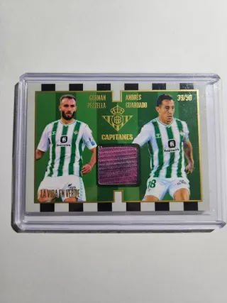 Carta con trozo de brazalete de capitán Betis /50