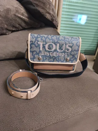 Mala tiracolo Tous bege e azul