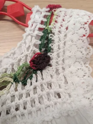 Vestido blanco bordado flores talla 1a