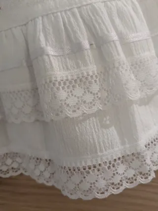 Vestido blanco bordado flores talla 1a