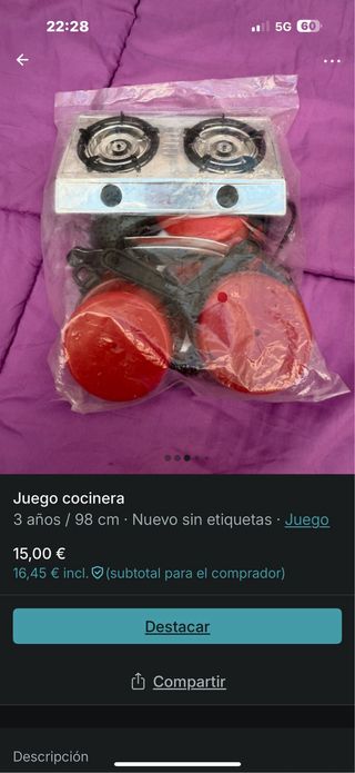Juego Cocinera Infantil mas muñeco
