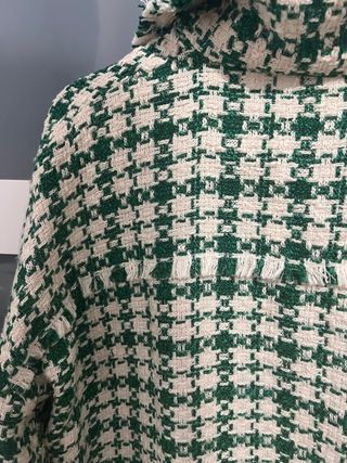 Sobrecamisa Zara cuadros verde y blanco