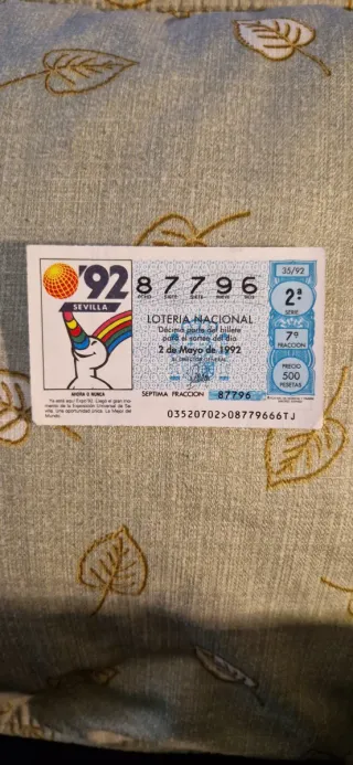 Décimo Lotería Nacional 1992 Curro Sevilla