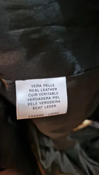 Giacca lunga vera pelle nera taglia M