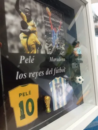 Cuadro Pelé y Maradona Reyes del Fútbol