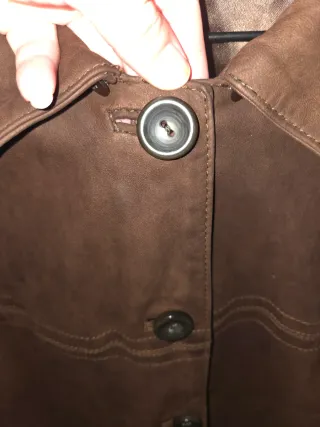 Cazadora piel ovino marrón estilo años 90