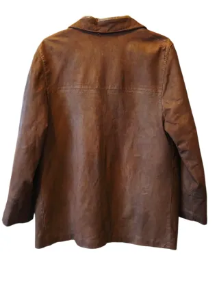 Cazadora piel ovino marrón estilo años 90