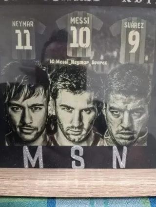 Cuadro Personalizado MSN Messi Suarez Neymar