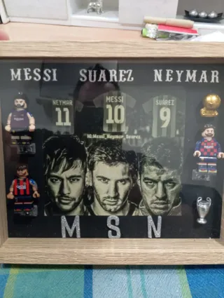 Cuadro Personalizado MSN Messi Suarez Neymar