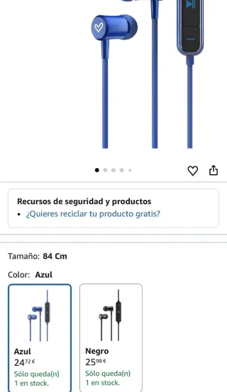 Auriculares inalámbricos Bluetooth Azul