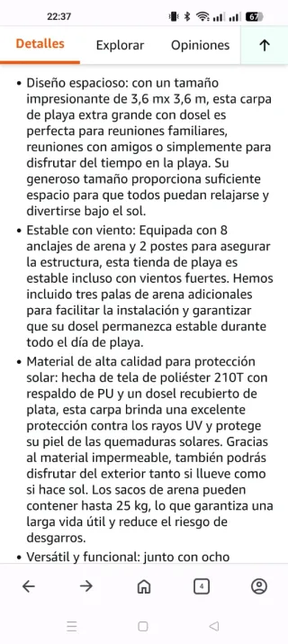 Lona de camping azul 3,6m x 3,6m