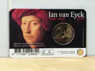 Moneda 2 euros Bélgica 2020 Jan van Eyck