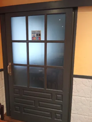 Puerta corredera con cristal 2 por 1,10