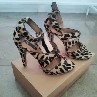 Sandalias Animal Print Tacón